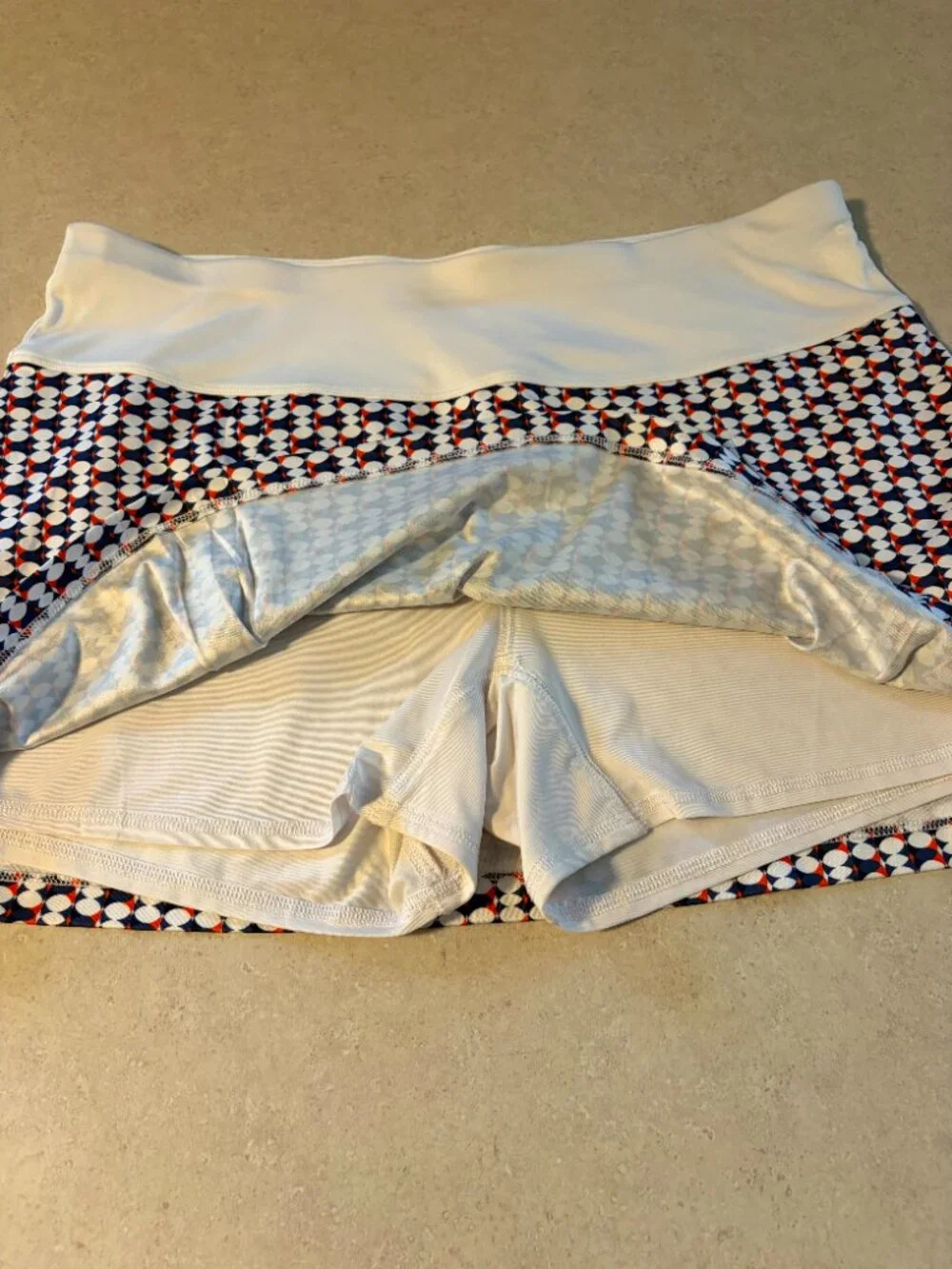 Grand Slam Womens Pull On Golf Tennis Skort XL White, Red,  Blue Print  Stretch - Picture 3 of 7